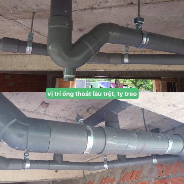 Ty treo ống đúng khoảng cách
