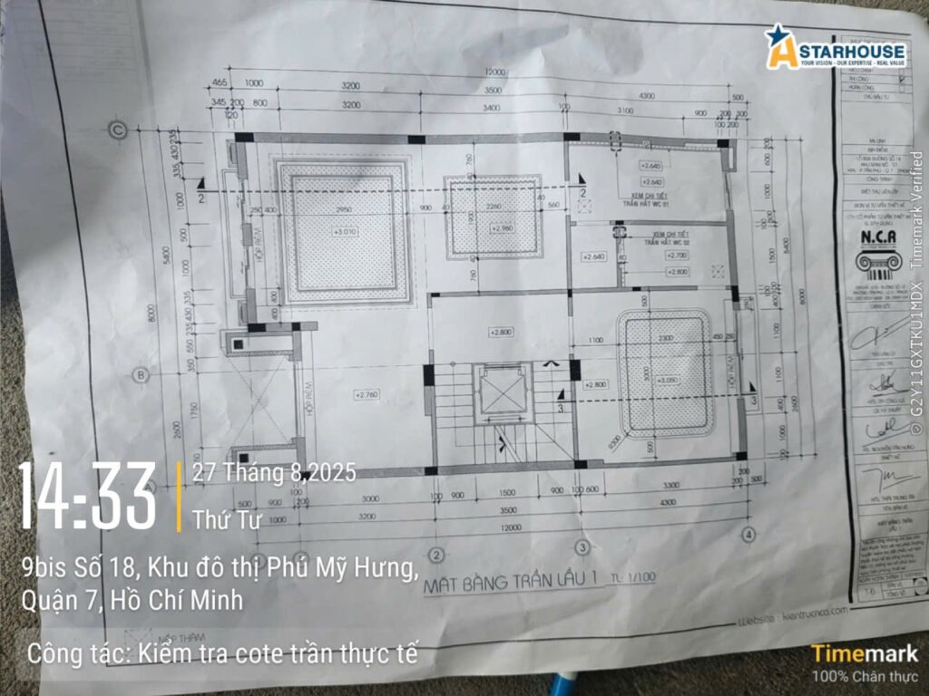Bản vẽ có ghi chú kiểm tra