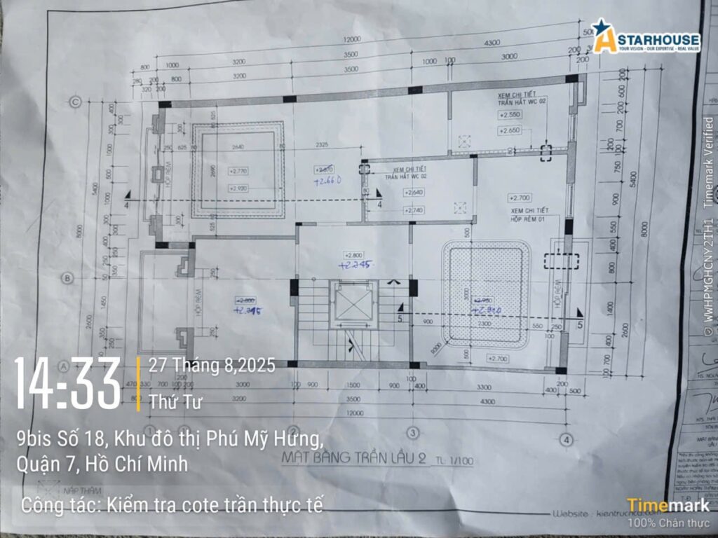 Bản vẽ có ghi chú kiểm tra