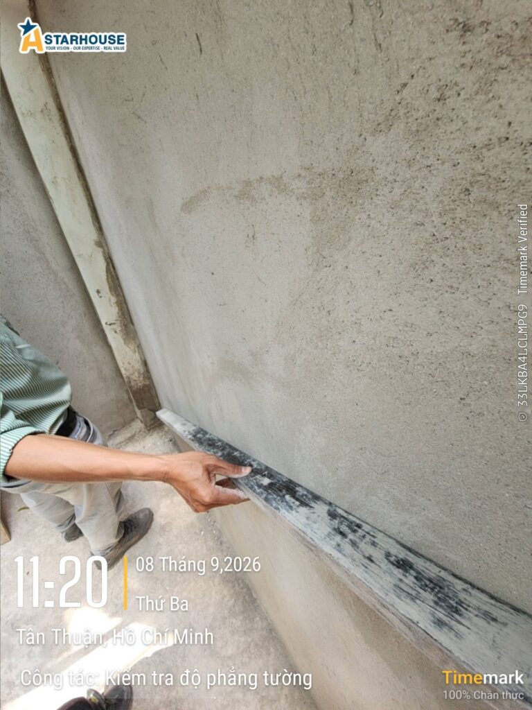 Rà thước nhôm đo độ phẳng tường tô